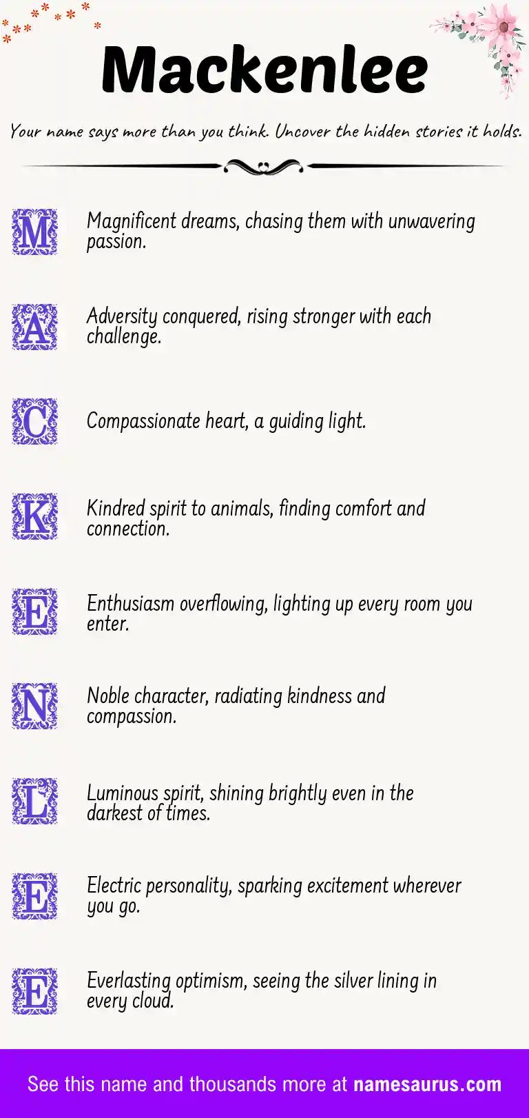 Acrostic poem about Mackenlee.