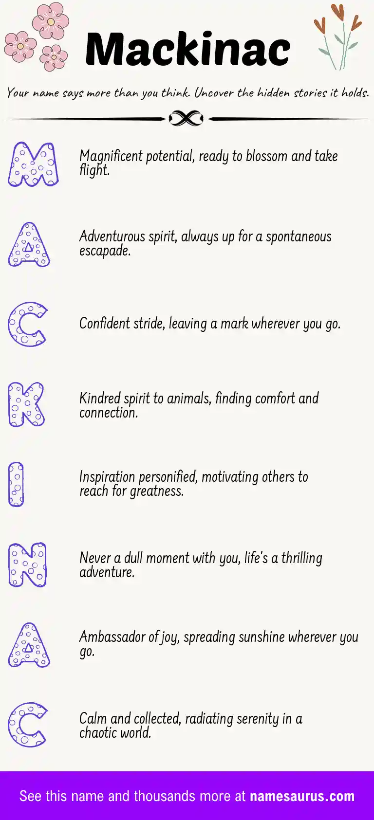 Acrostic poem about Mackinac.