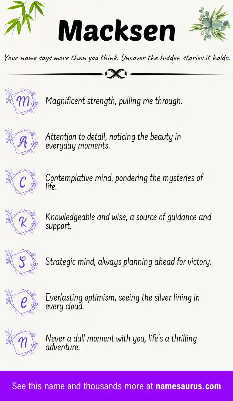Acrostic poem about Macksen.