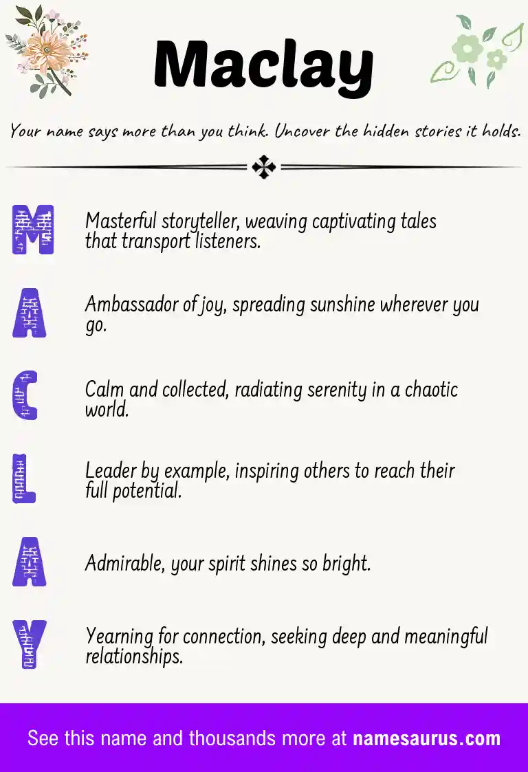 Acrostic poem about Maclay.
