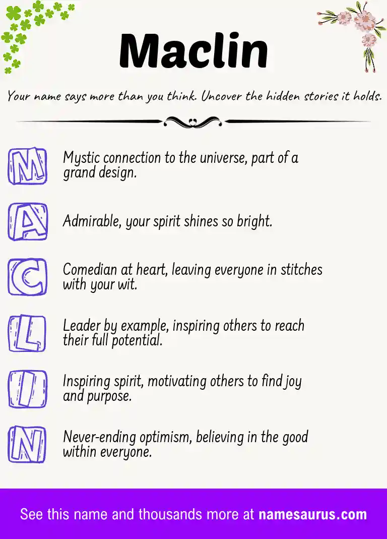 Acrostic poem about Maclin.