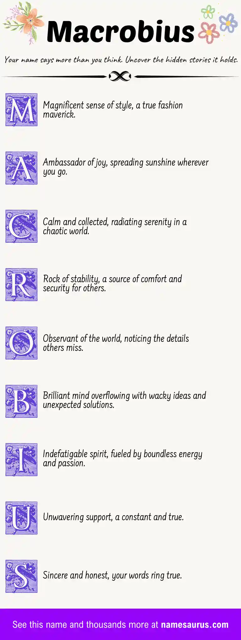 Acrostic poem about Macrobius.