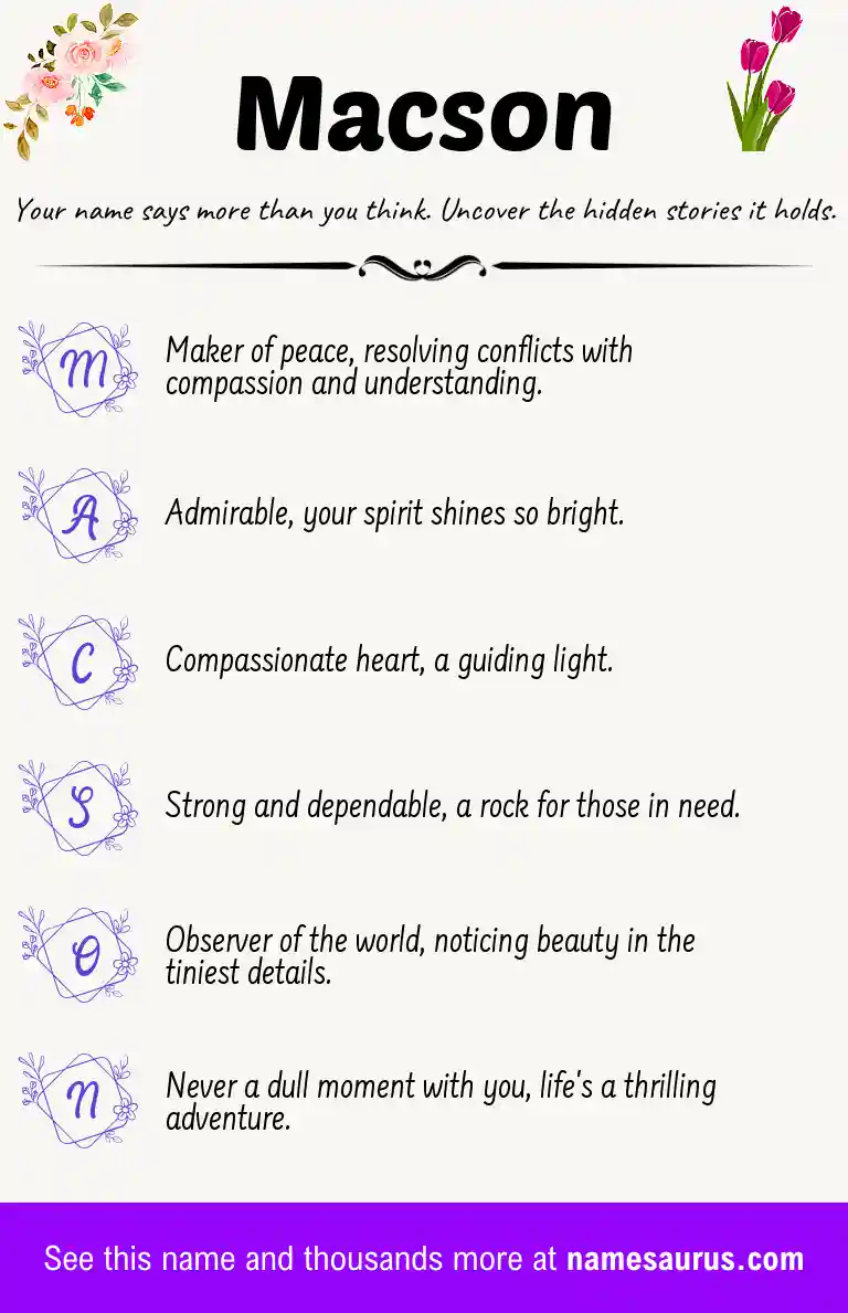 Acrostic poem about Macson.