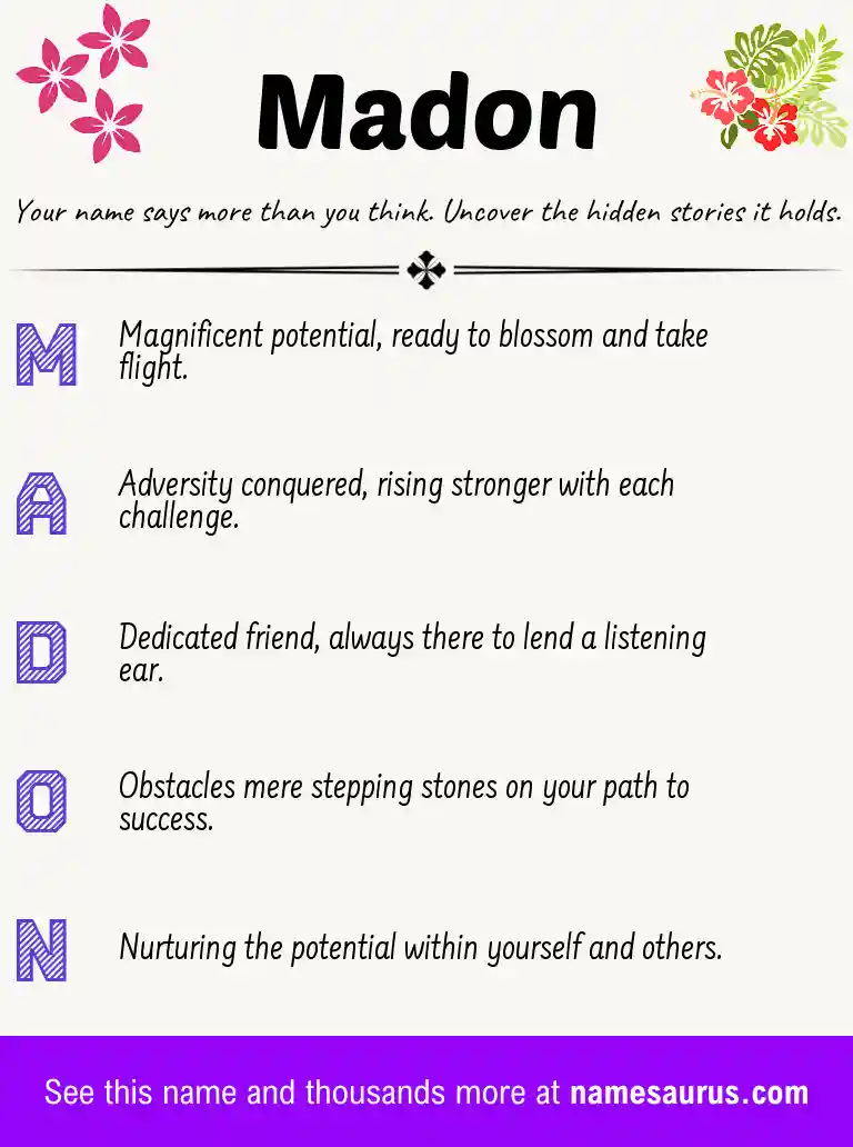 Acrostic poem about Madon.