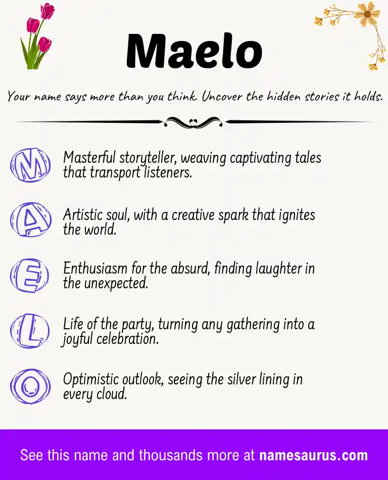 Acrostic poem about Maelo.