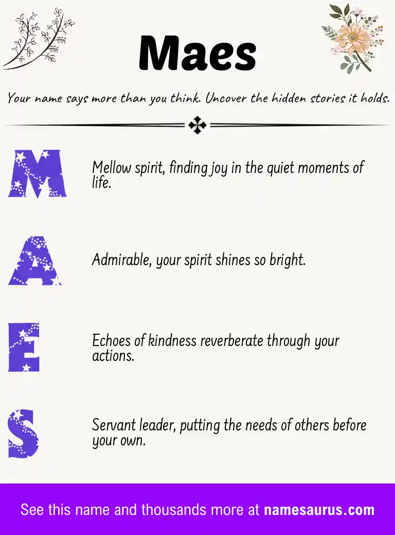 Acrostic poem about Maes.