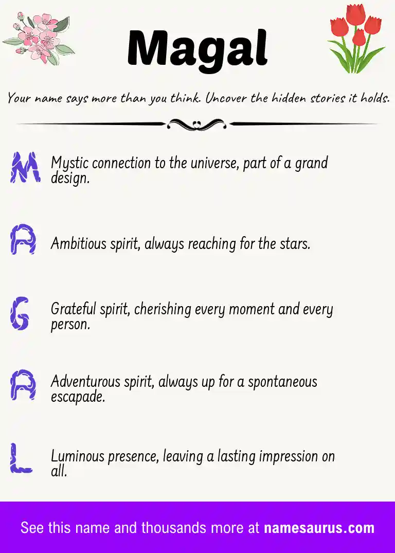 Acrostic poem about Magal.