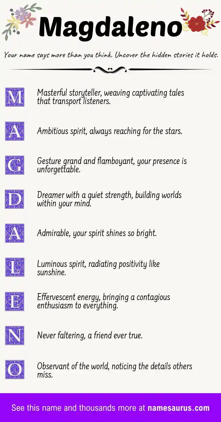 Acrostic poem about Magdaleno.
