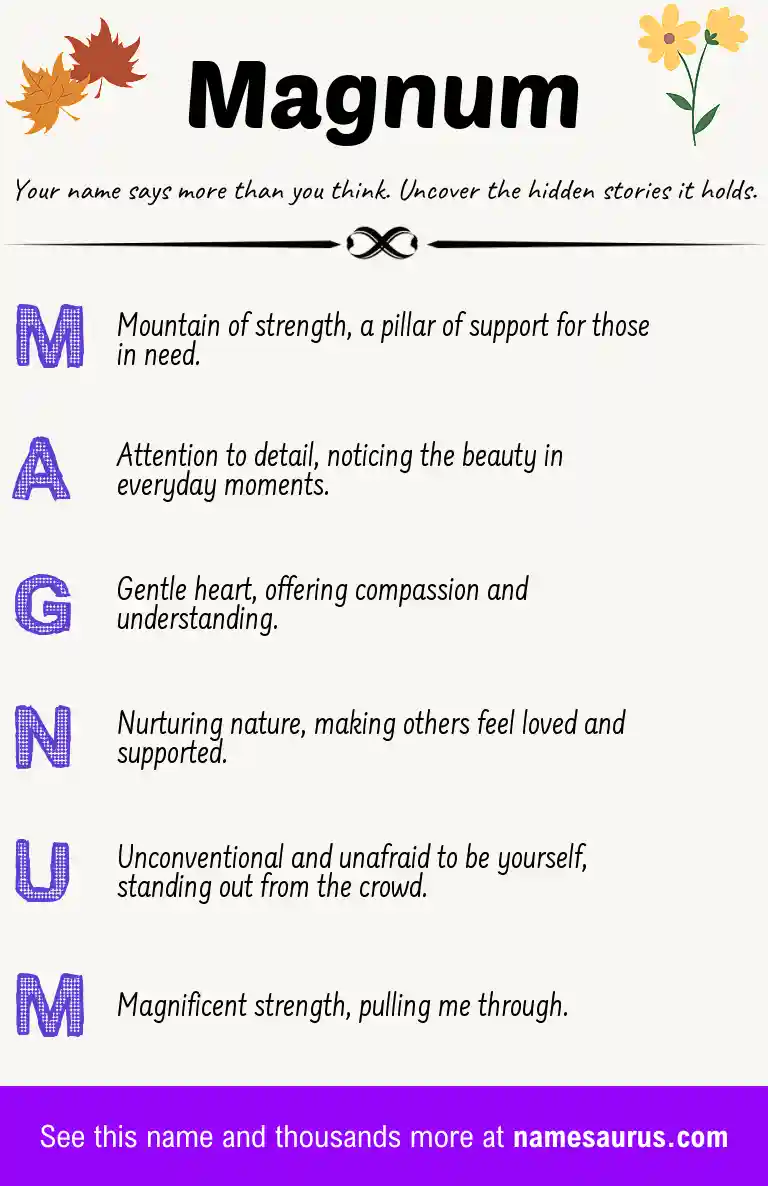 Acrostic poem about Magnum.