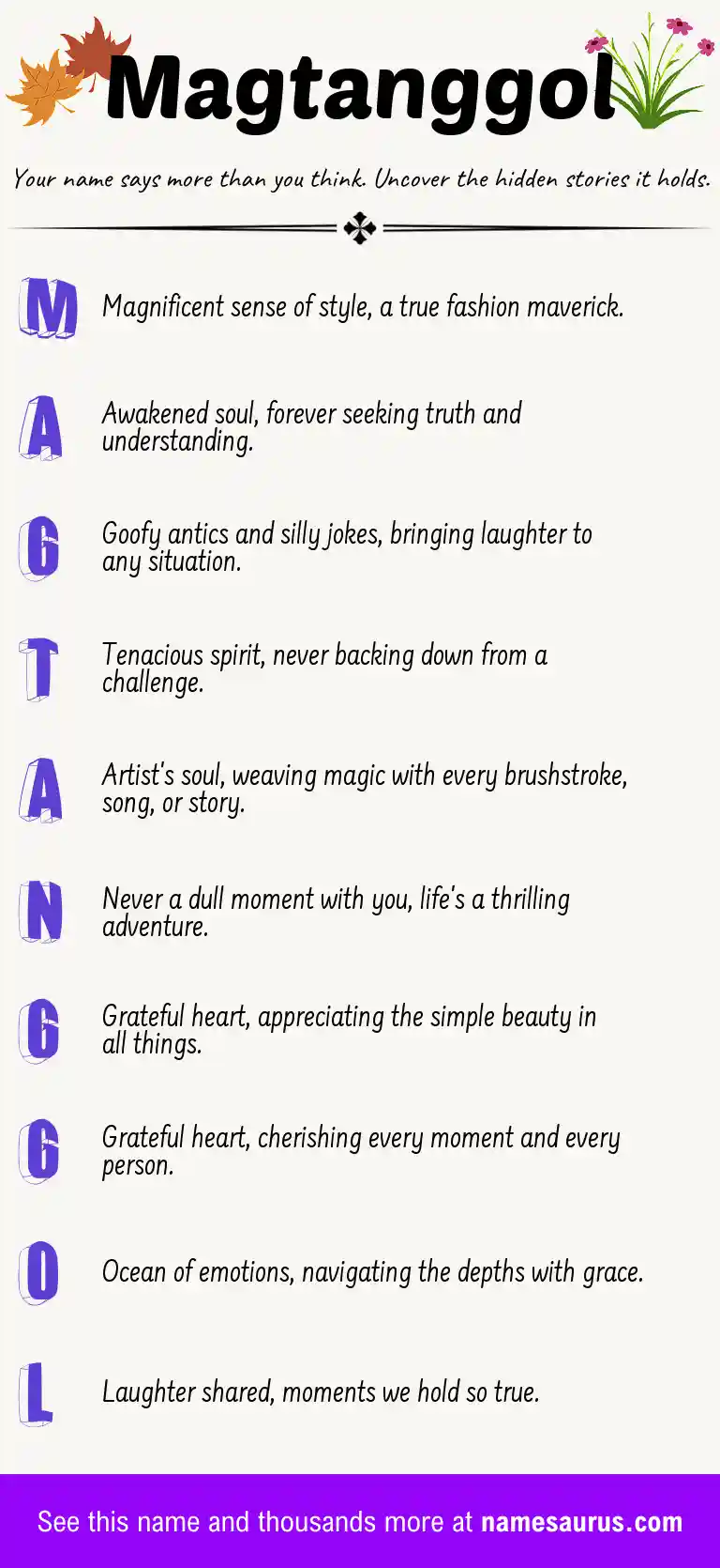Acrostic poem about Magtanggol.