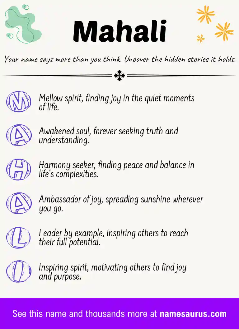 Acrostic poem about Mahali.