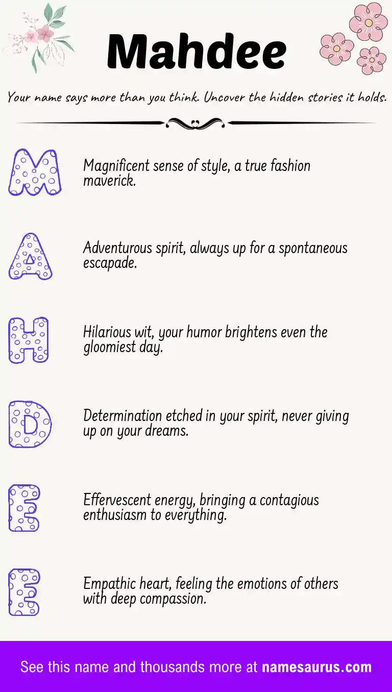 Acrostic poem about Mahdee.