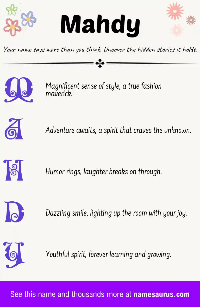 Acrostic poem about Mahdy.