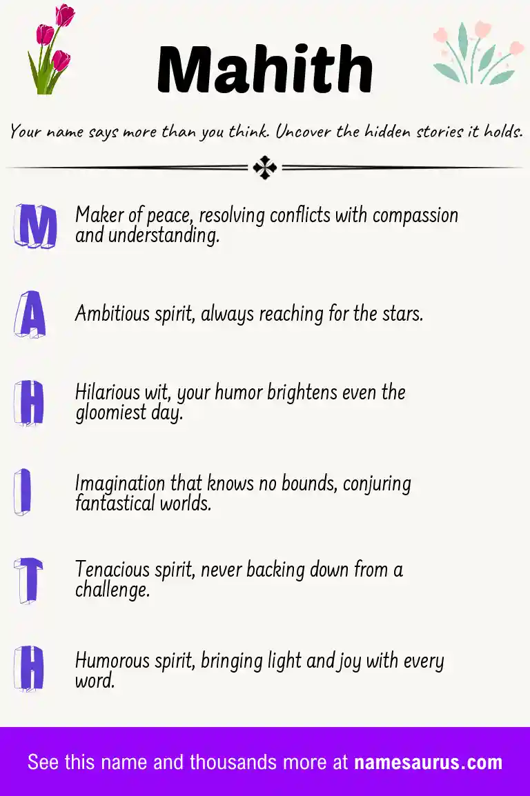 Acrostic poem about Mahith.