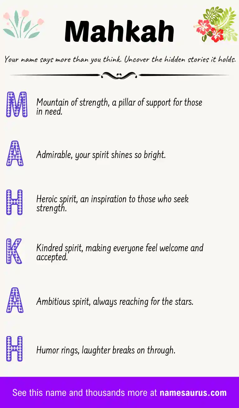 Acrostic poem about Mahkah.