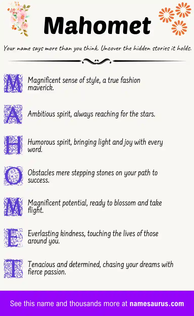Acrostic poem about Mahomet.