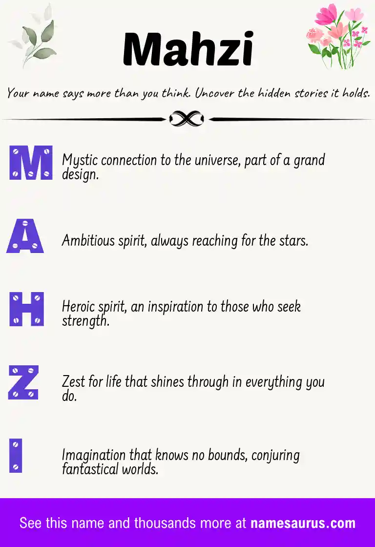 Acrostic poem about Mahzi.