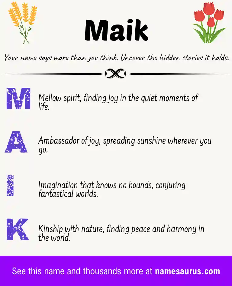 Acrostic poem about Maik.