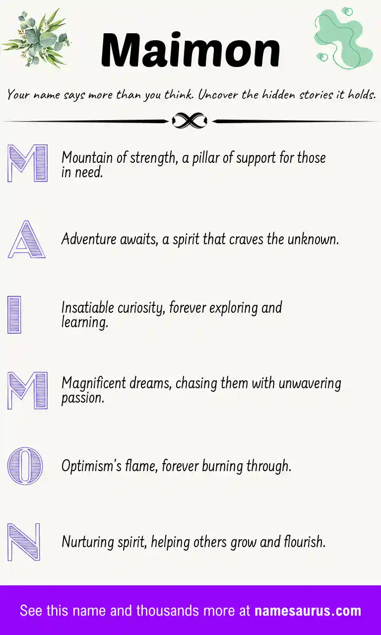 Acrostic poem about Maimon.