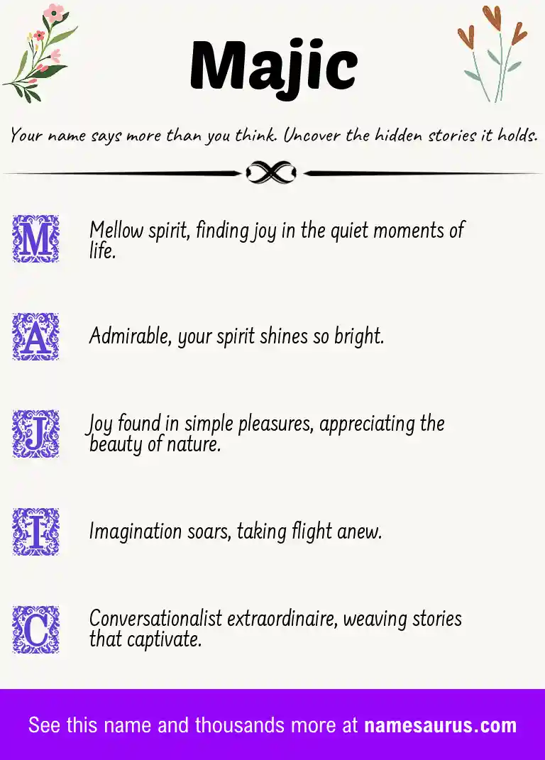Acrostic poem about Majic.