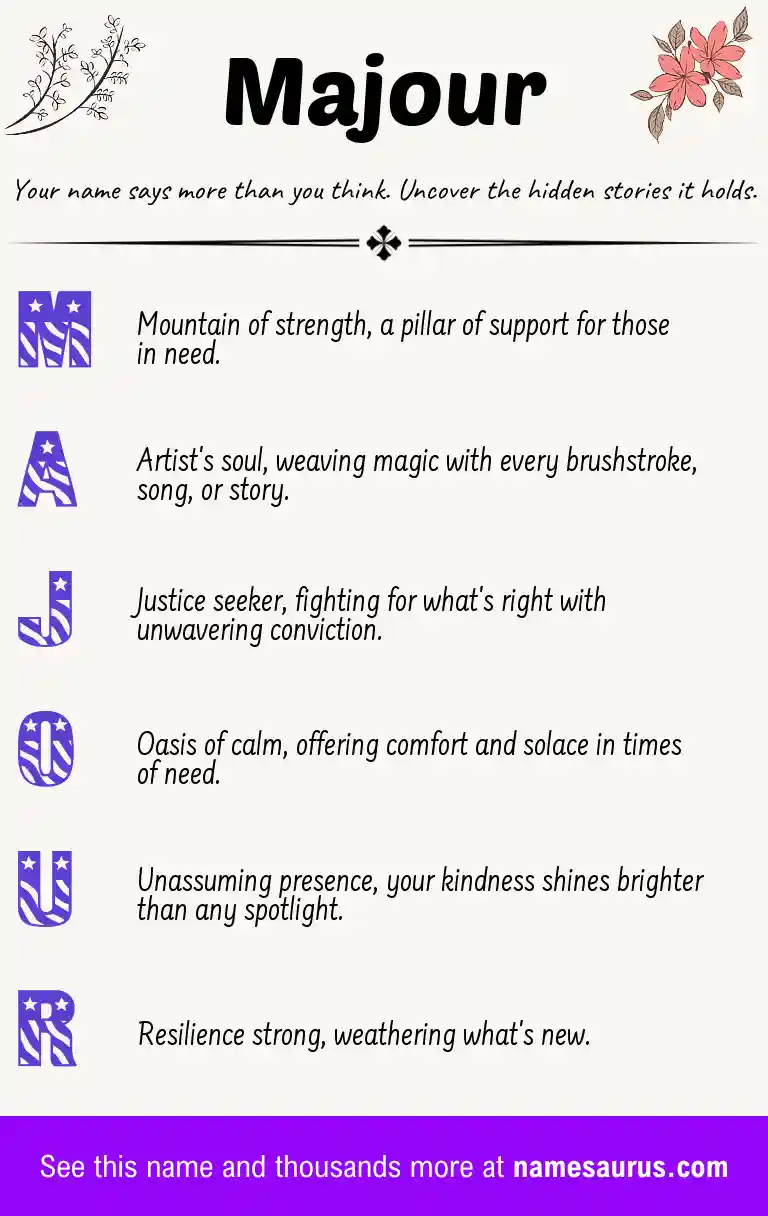Acrostic poem about Majour.