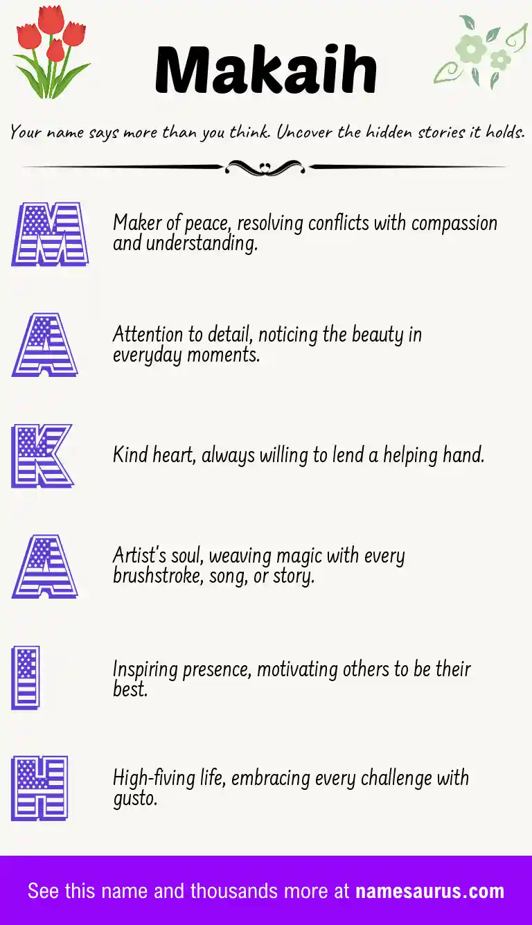 Acrostic poem about Makaih.