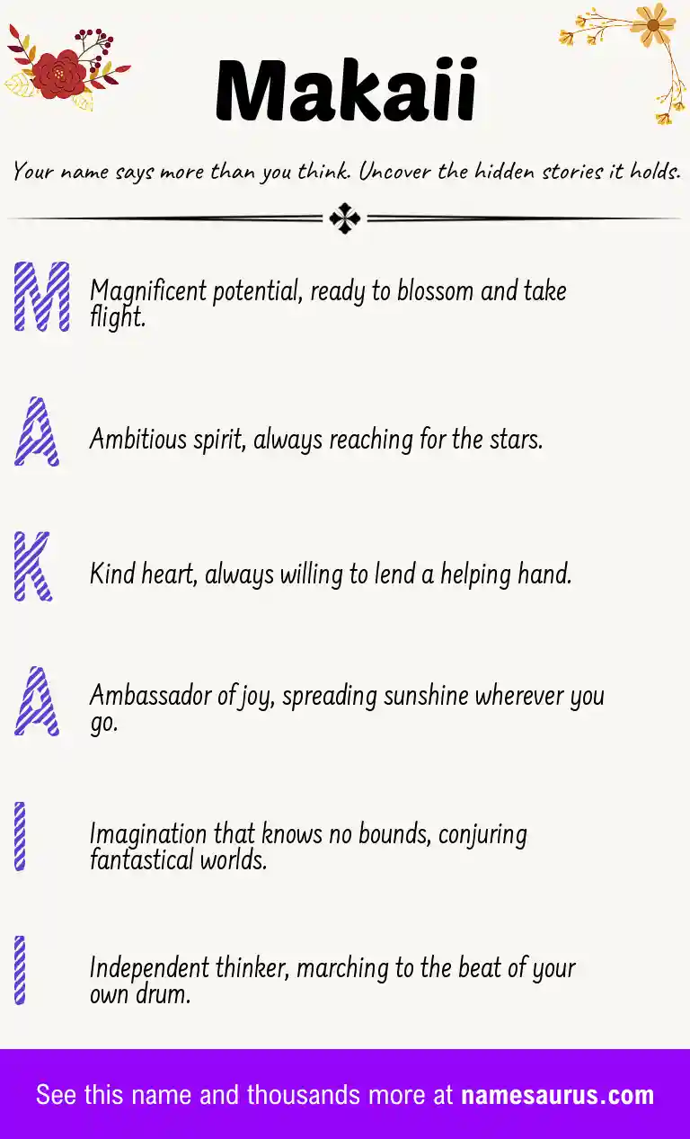 Acrostic poem about Makaii.