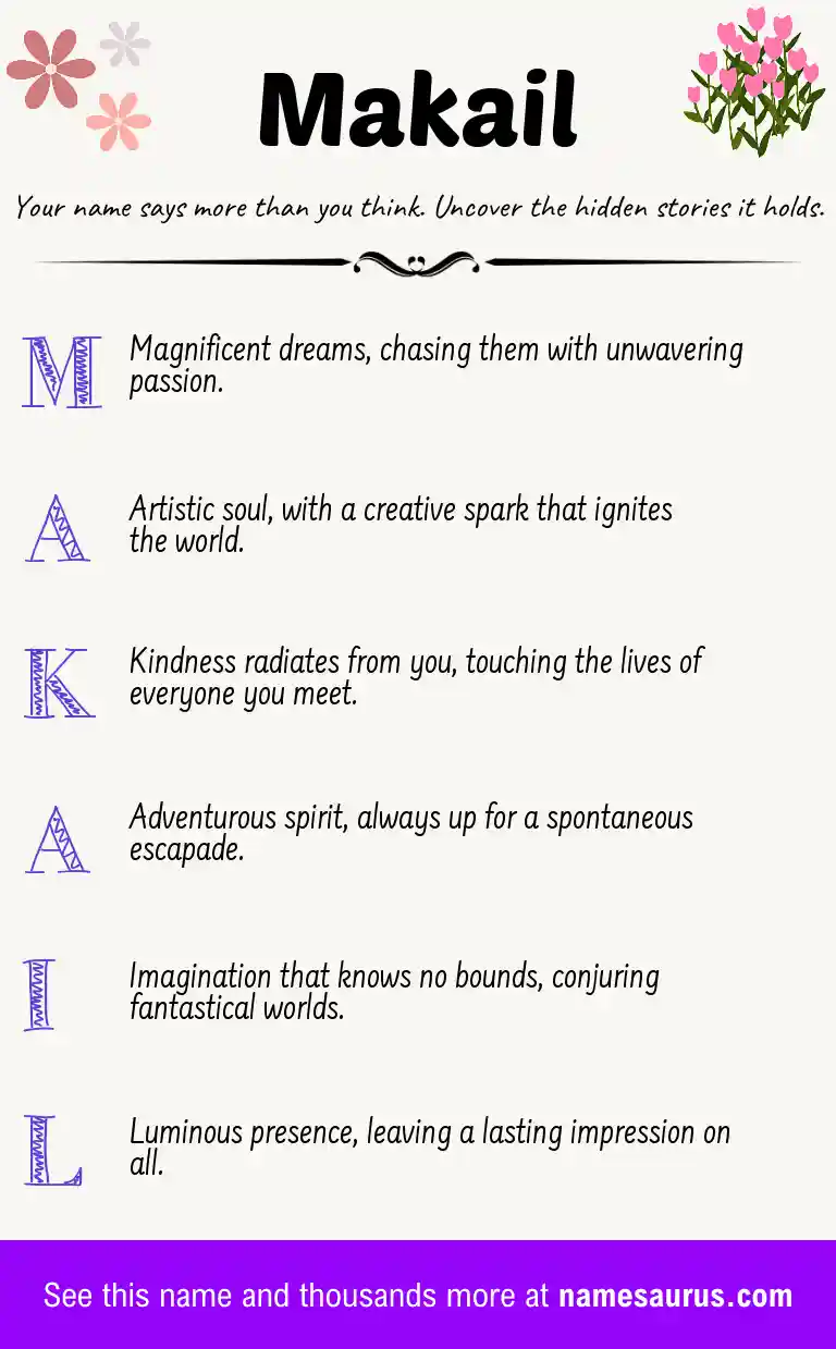 Acrostic poem about Makail.