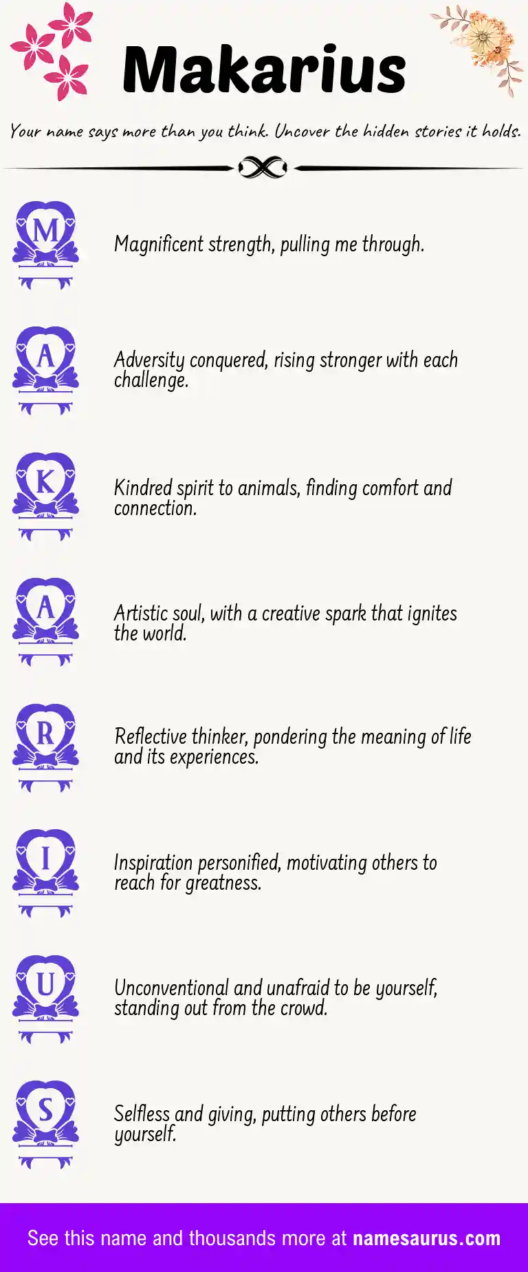 Acrostic poem about Makarius.