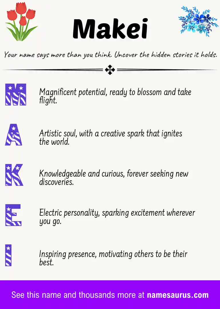 Acrostic poem about Makei.