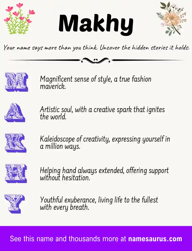 Acrostic poem about Makhy.