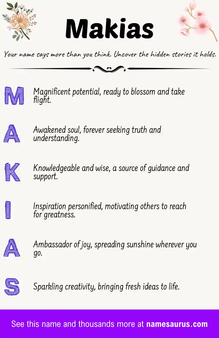Acrostic poem about Makias.