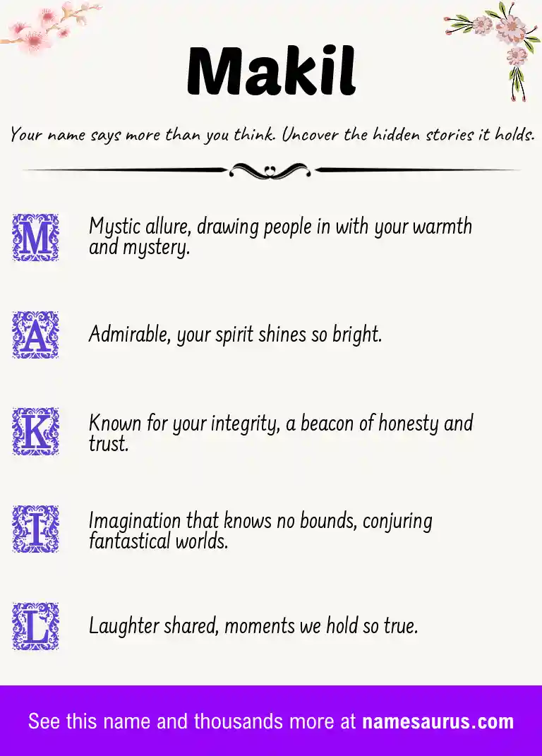 Acrostic poem about Makil.