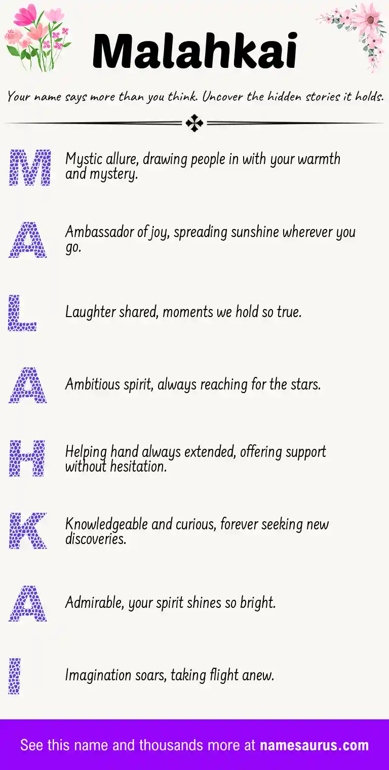 Acrostic poem about Malahkai.