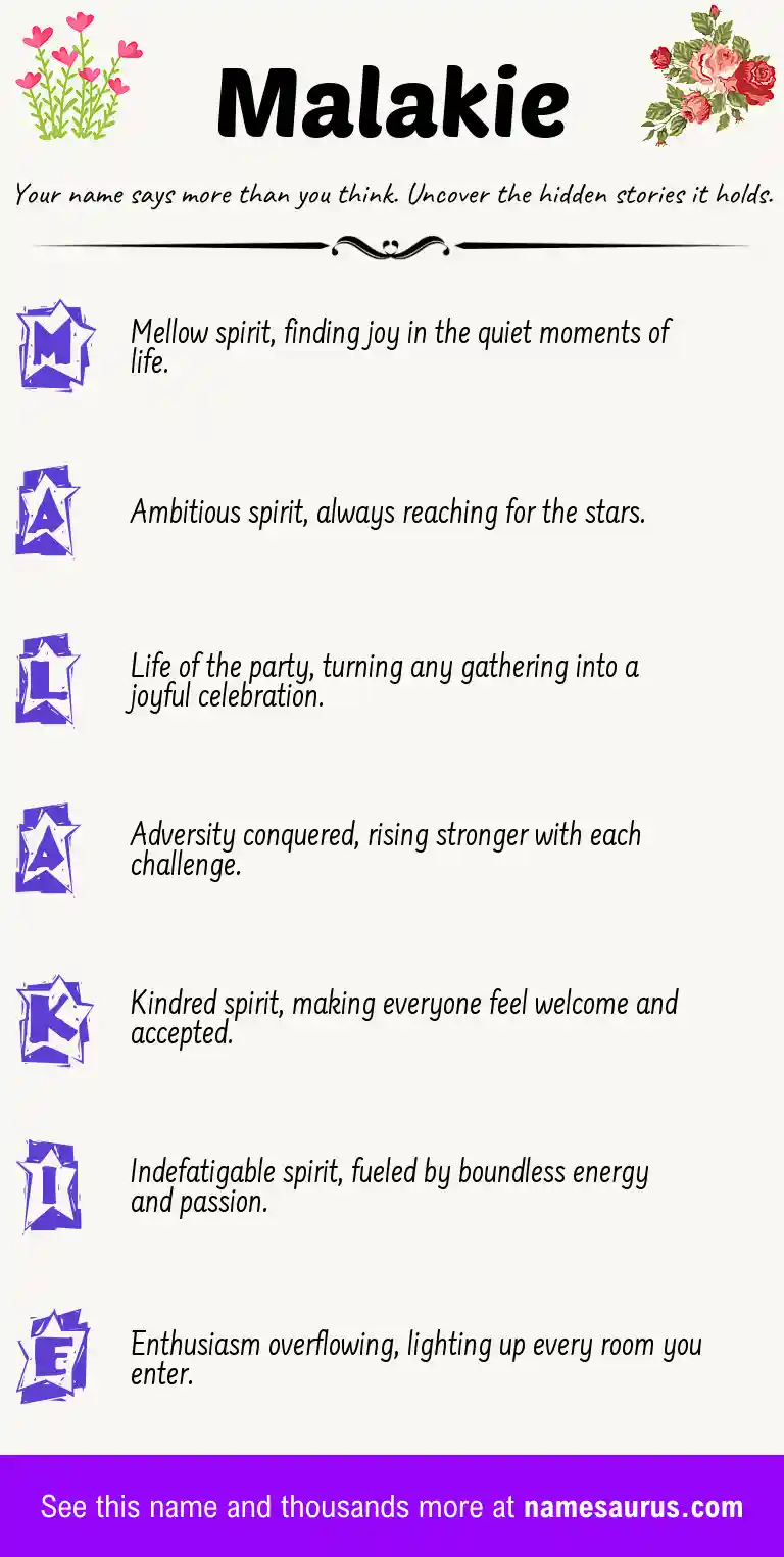 Acrostic poem about Malakie.