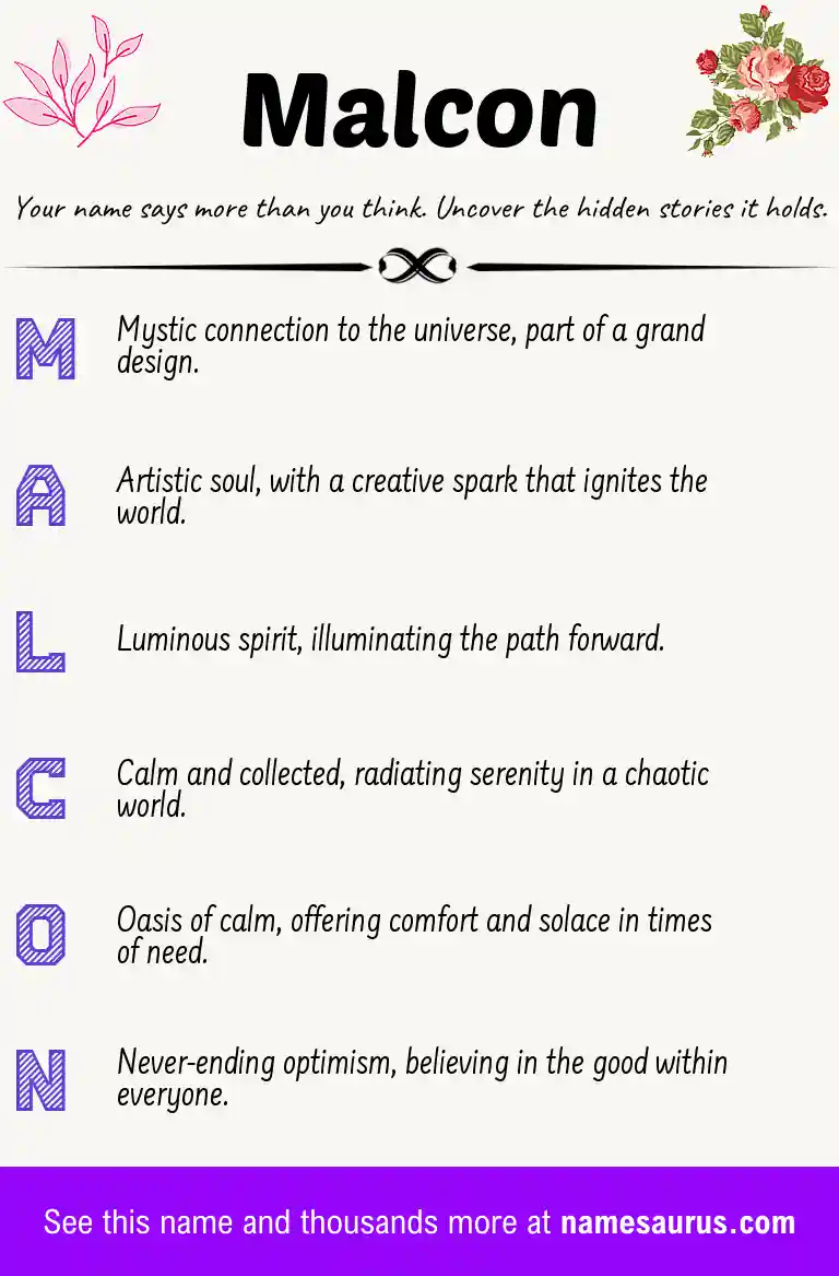 Acrostic poem about Malcon.