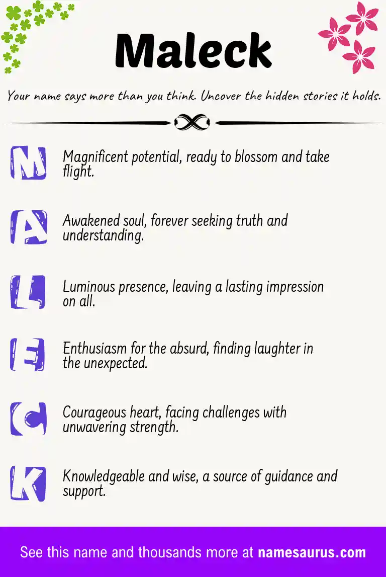 Acrostic poem about Maleck.