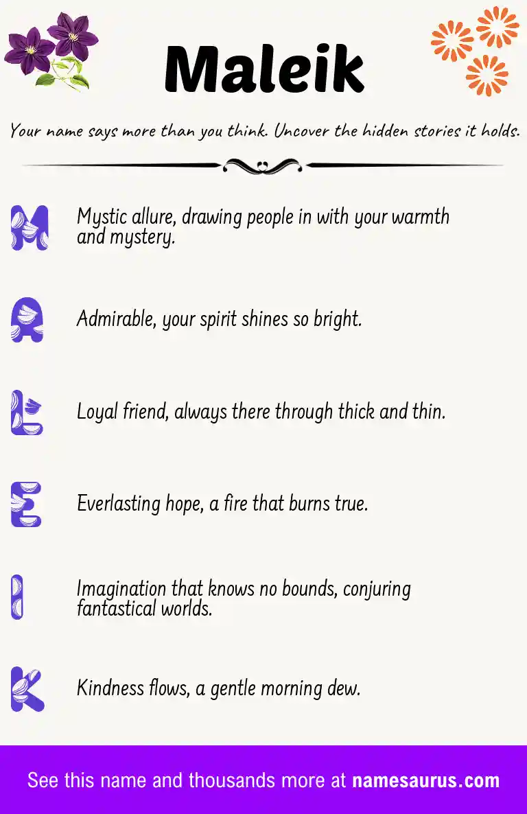 Acrostic poem about Maleik.