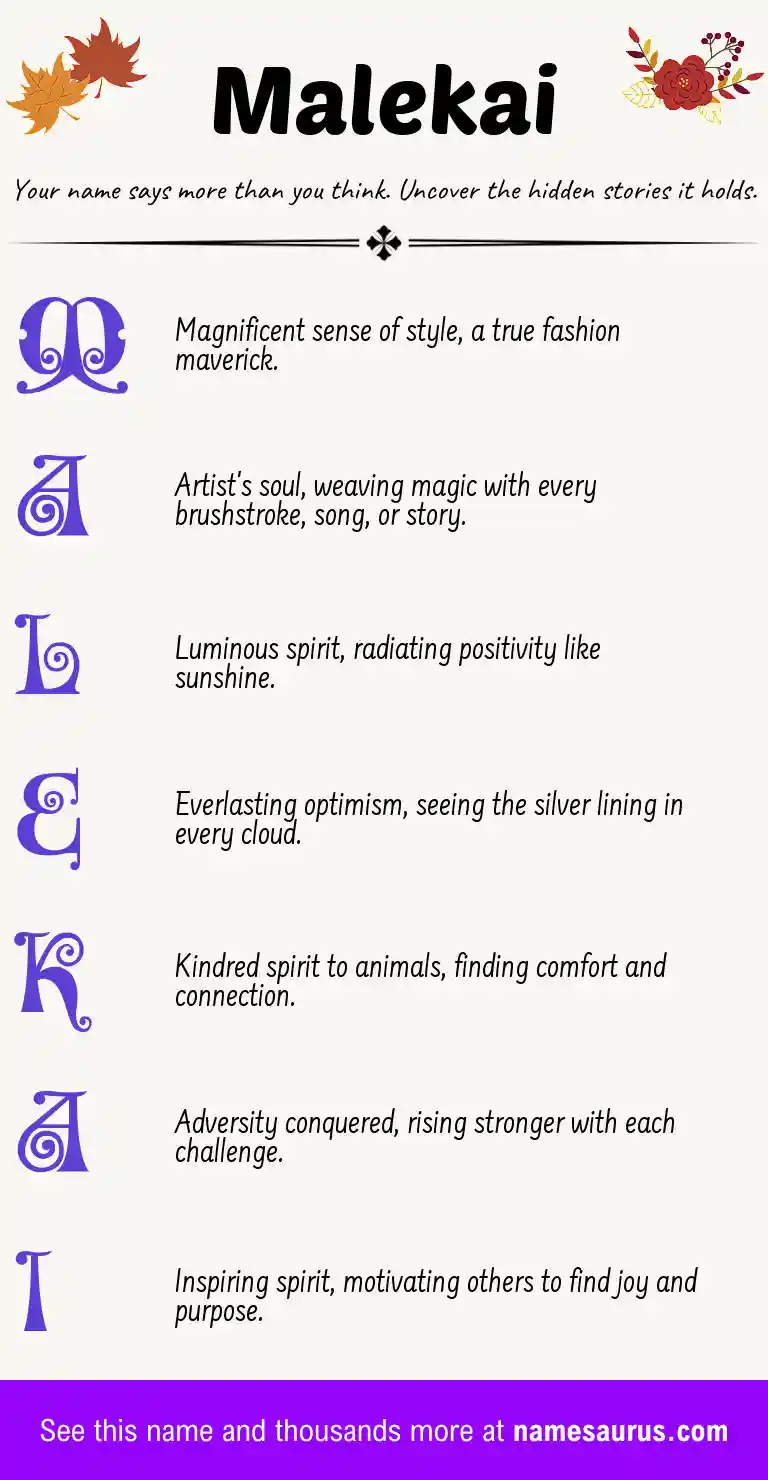 Acrostic poem about Malekai.