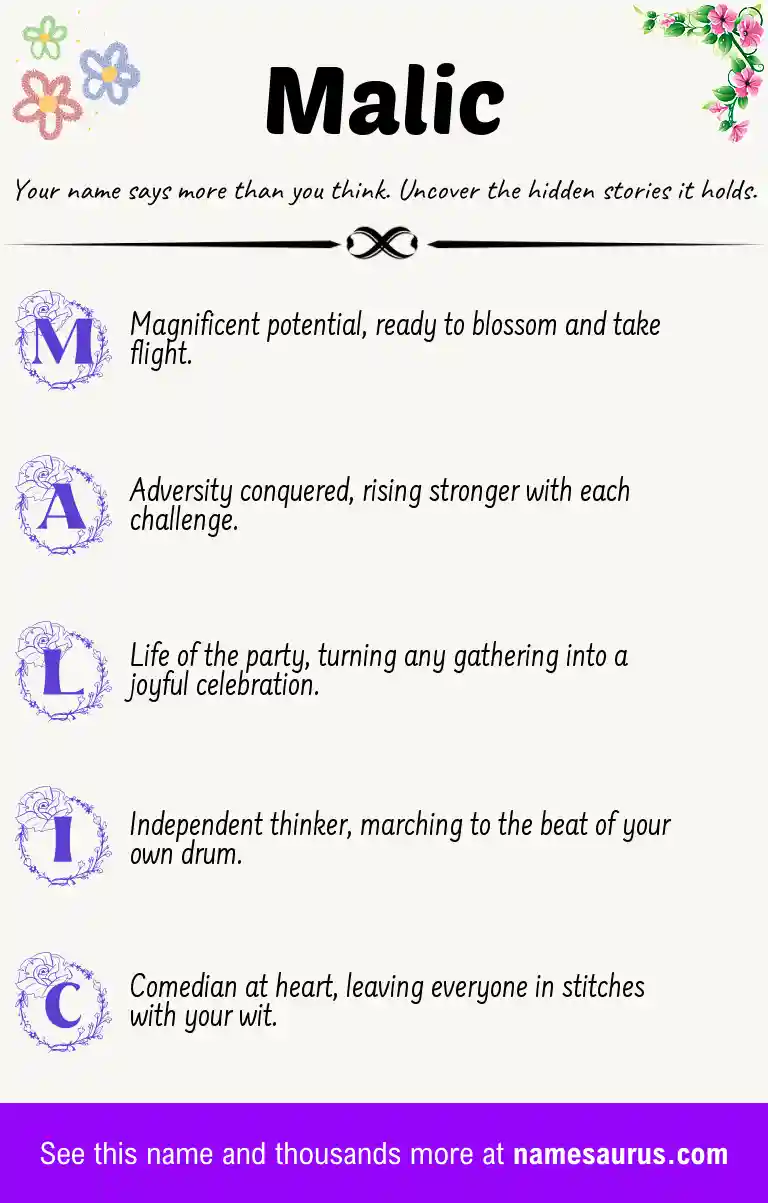 Acrostic poem about Malic.