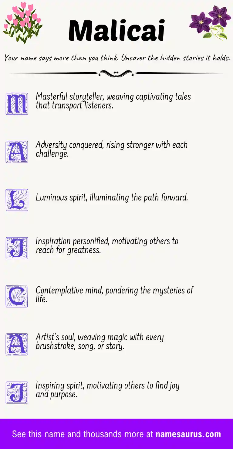 Acrostic poem about Malicai.