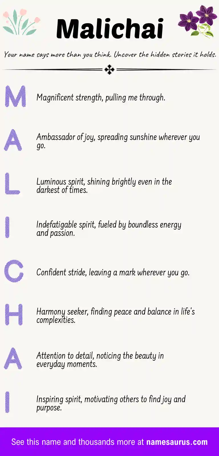 Acrostic poem about Malichai.