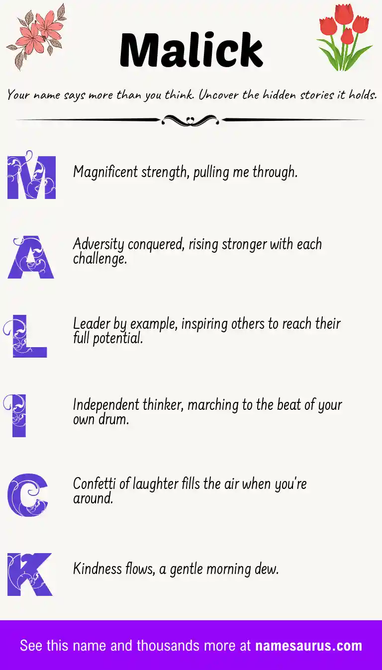 Acrostic poem about Malick.