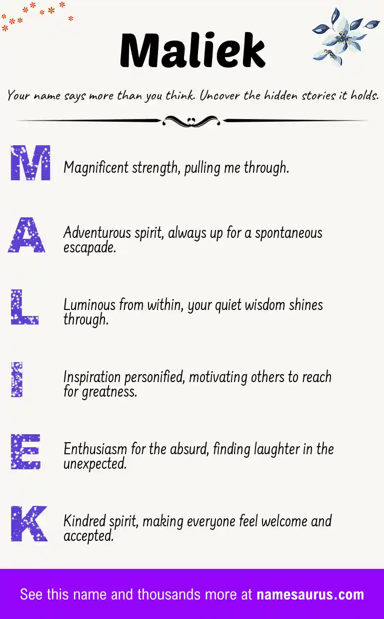 Acrostic poem about Maliek.