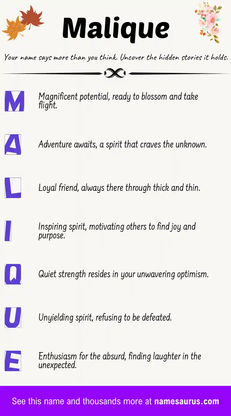 Acrostic poem about Malique.