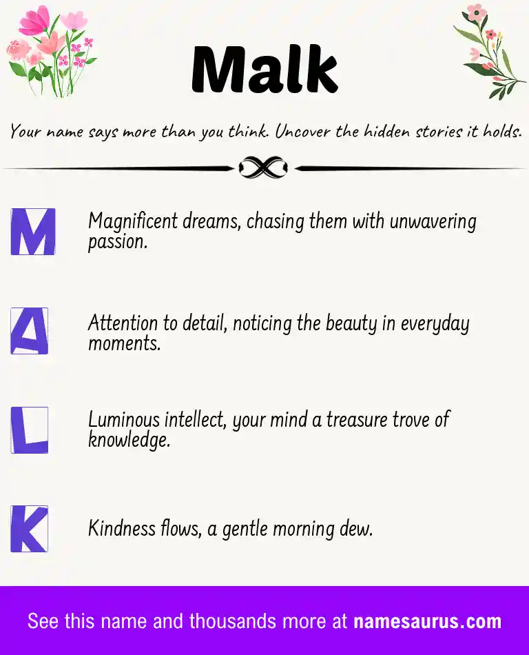 Acrostic poem about Malk.