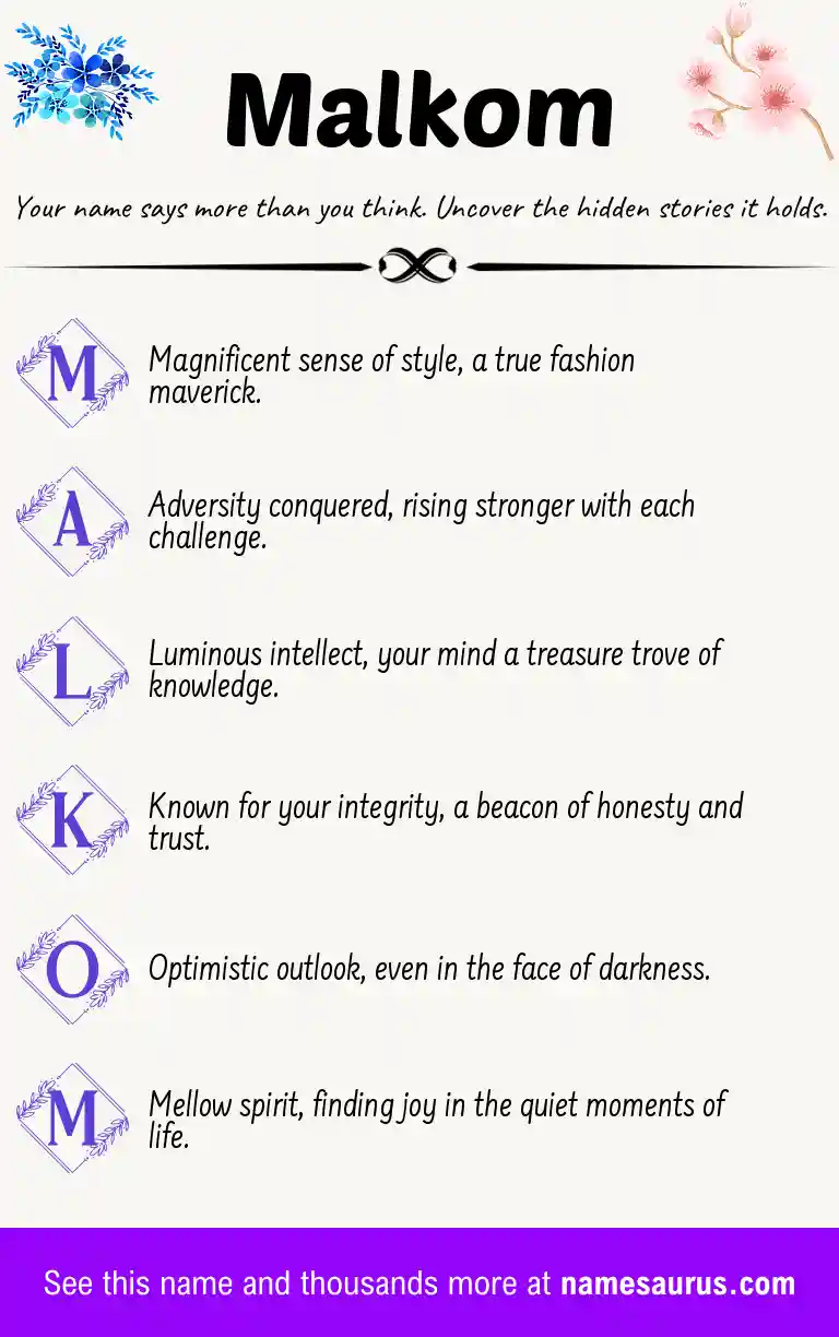 Acrostic poem about Malkom.