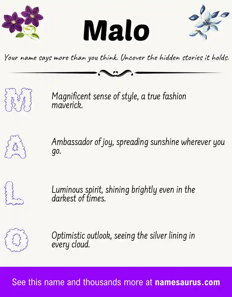 Acrostic poem about Malo.
