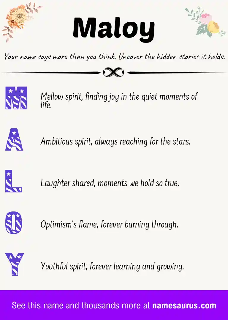 Acrostic poem about Maloy.