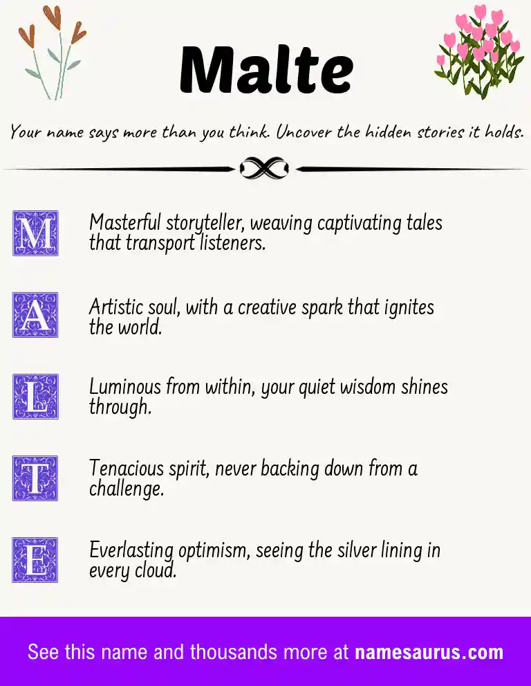 Acrostic poem about Malte.